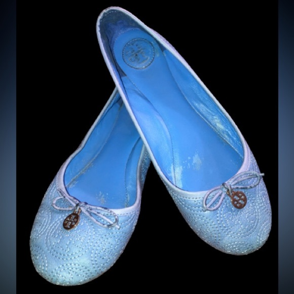 Tory Burch Chelsea leather stitched ballet sz 9 - Picture 1 of 7